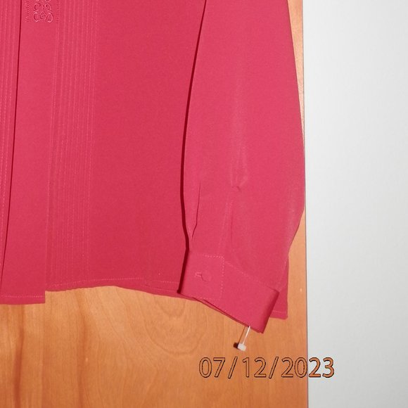 Dressy Long Sleeve Red Blouse - Picture 1 of 5
